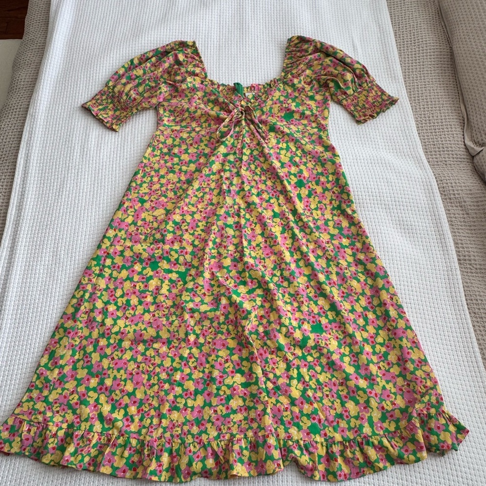 Neon Rose Floral Maxi Dress